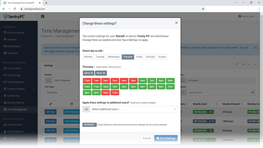 Time Management (weekly schedule)